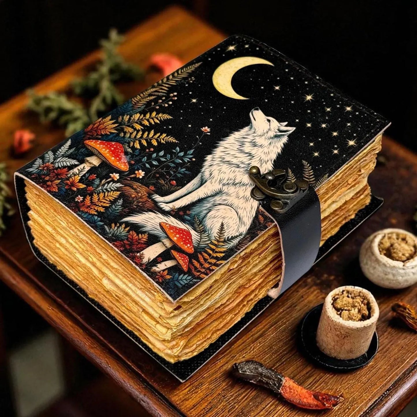 Fox Leather Grimoire – Spell Book, Deckle Edge Journal