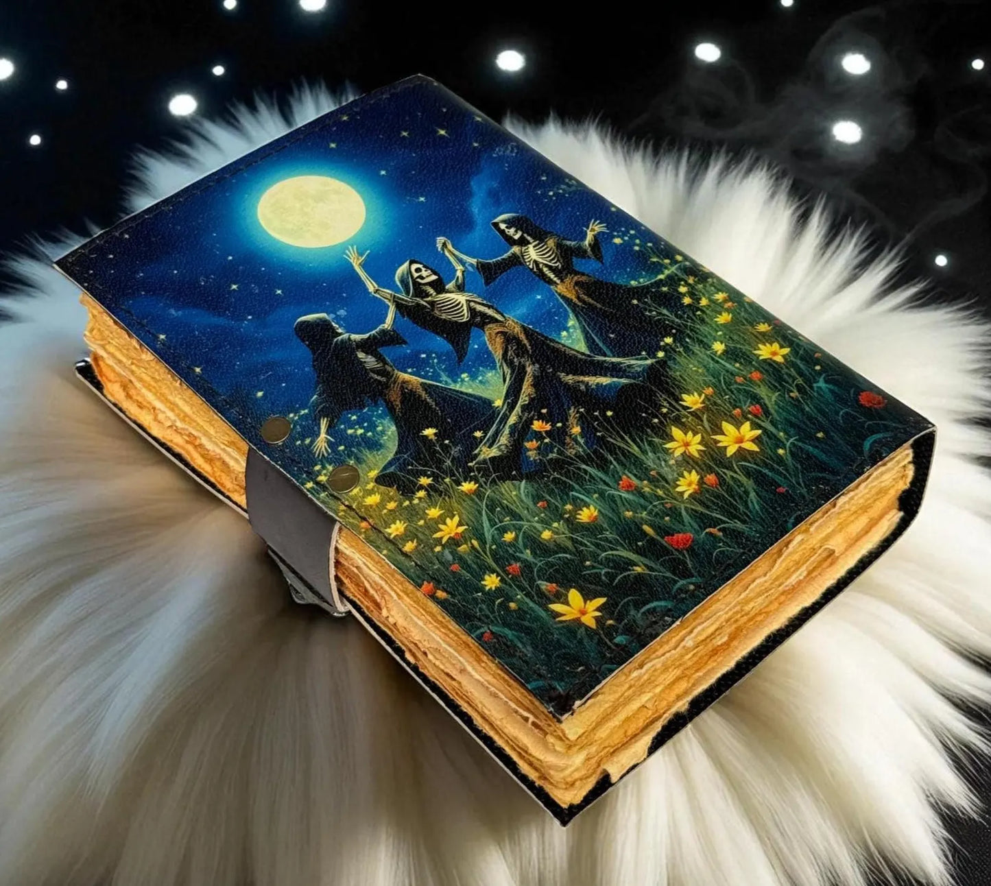 Leather Grimoire Journal: Moon Tree Book of Shadows, Witchcraft Spellbook