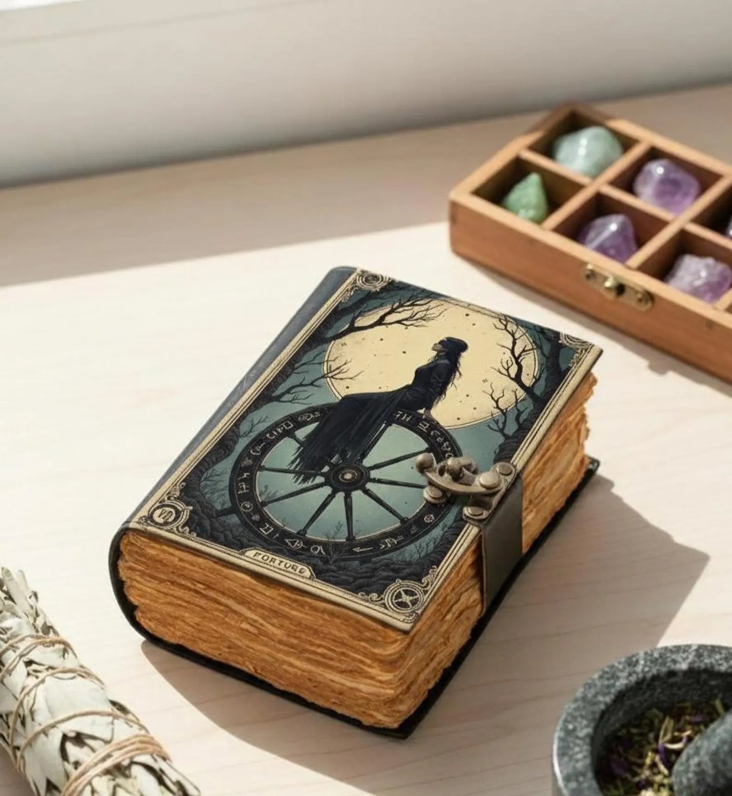 Handmade Leather Grimoire: Deckle Edge Book of Shadows