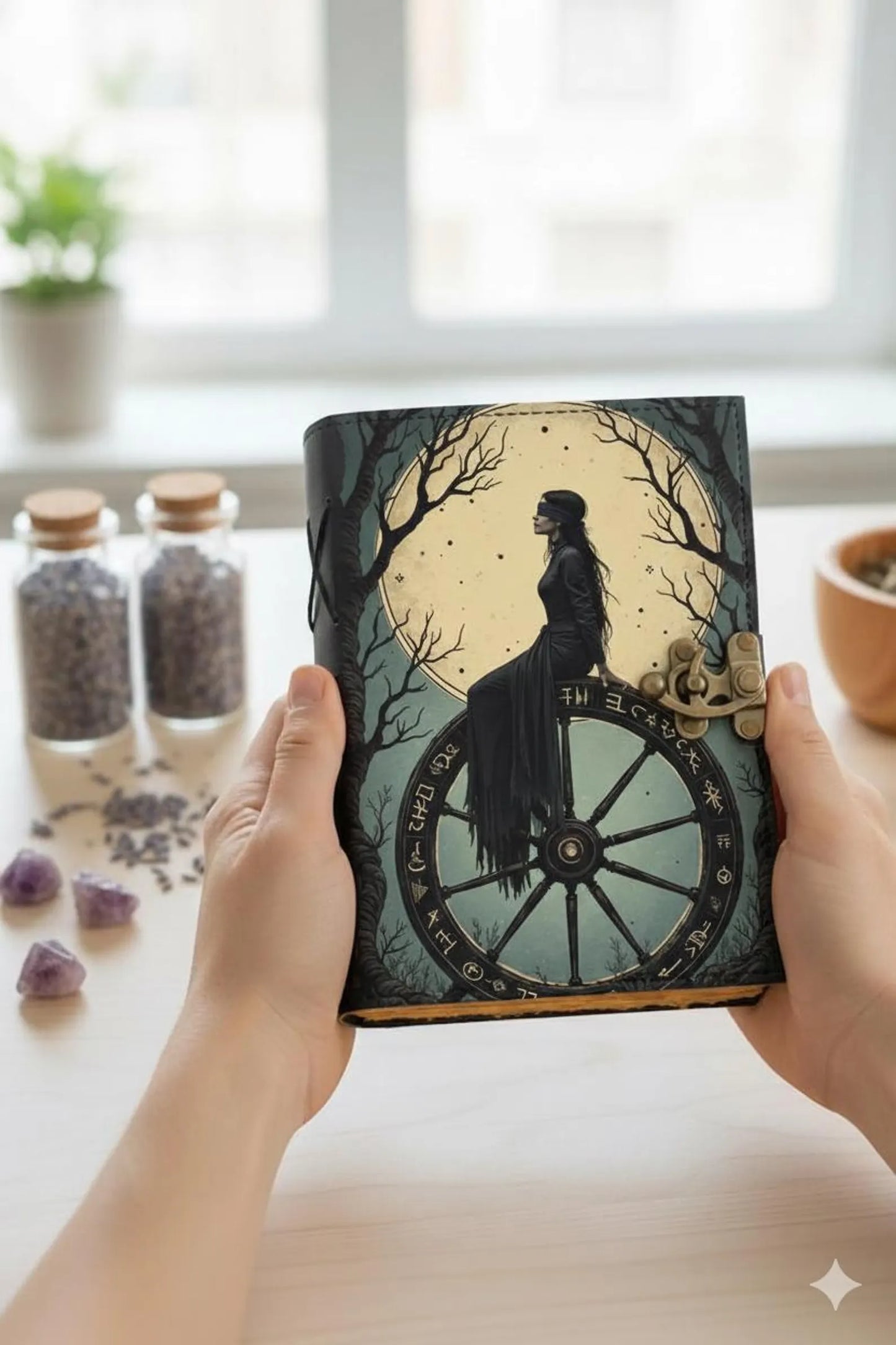 Handmade Leather Grimoire: Deckle Edge Book of Shadows
