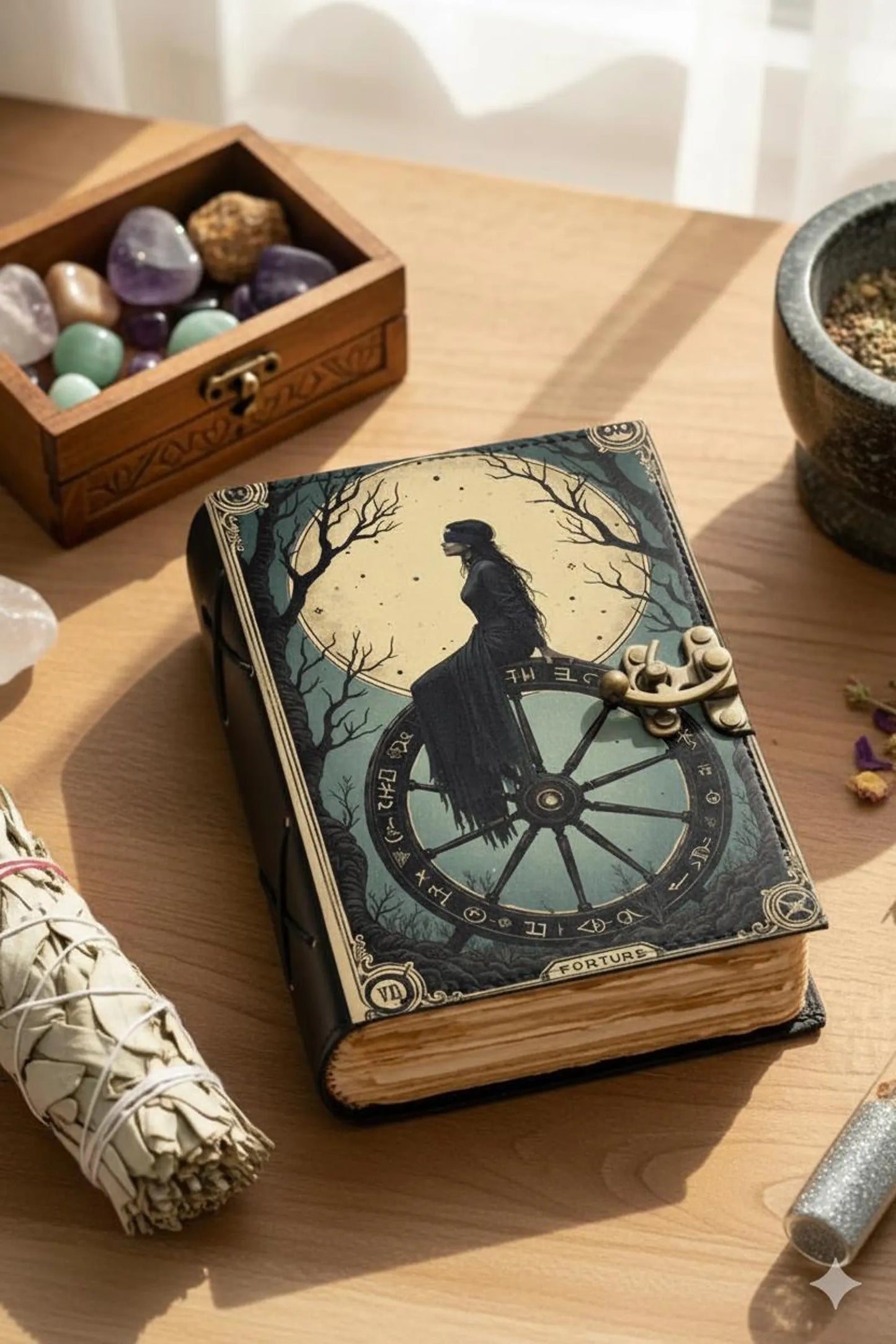 Handmade Leather Grimoire: Deckle Edge Book of Shadows