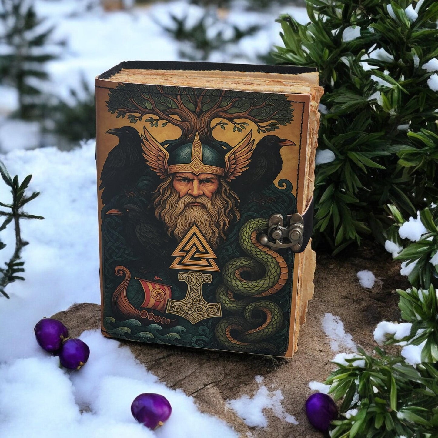 Odin Leather Journal, Viking Norse Notebook, Book Of Shadows