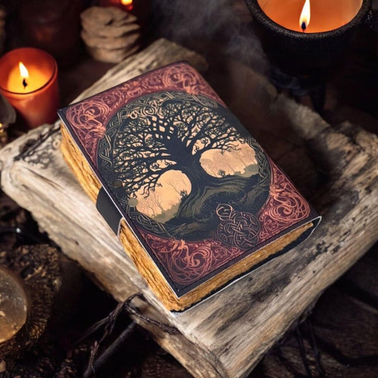 Tree of Life Journal, Celtic Leather Diary, Yggdrasil Gift, Custom Name Sketchbook, Spiritual Gift for Her
