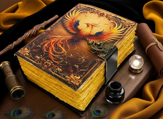 Phoenix Leather Journal | Handmade Spell Book of Shadows, Moon Magic