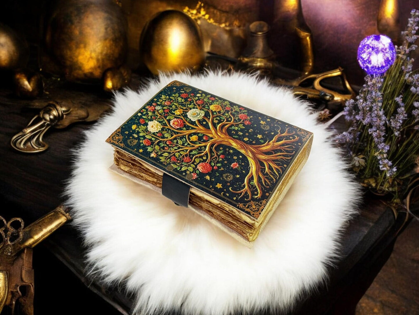 Tree of life leather Grimoire Journal