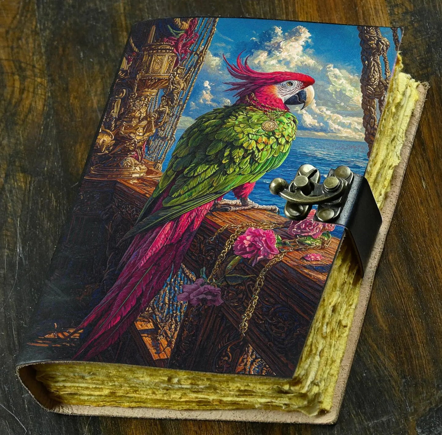 Parrot leather journal Book of shadows grimoire