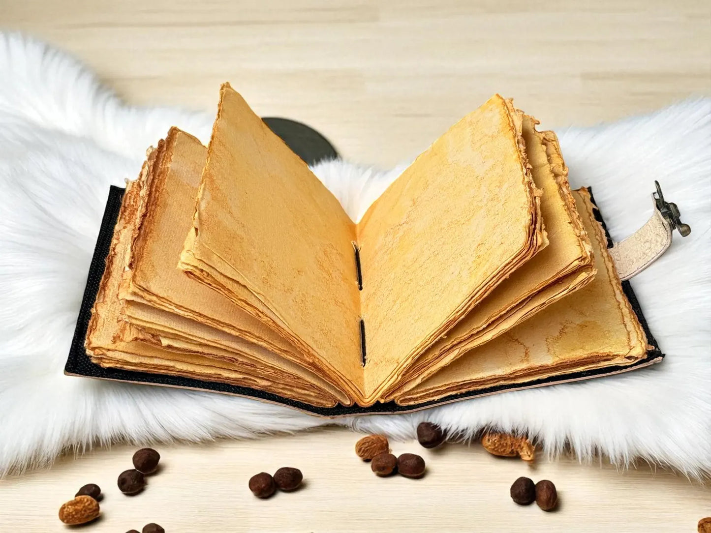 Leather Grimoire Journal –400 Page Book of Shadows, Moon Tree Witchcraft Journal, Wiccan Pagan Gothic Spellbook Notebook, Gift for Him & Her