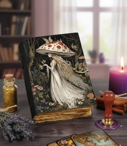 Fairy Magic leather Grimoire Journal