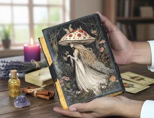 Fairy Magic leather Grimoire Journal