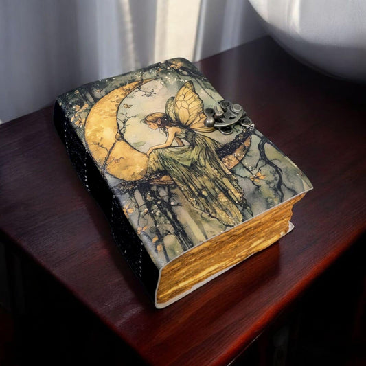 Fairy Leather Magic Grimoire journal leather notebook