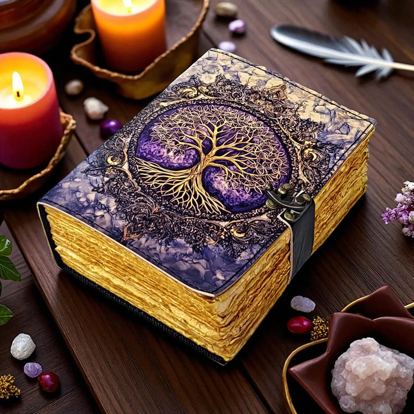 Tree of Life Leather Journal | Handmade Vintage Notebook | Wiccan Witchcraft Diary | Spiritual Writing Sketchbook | Boho Gift