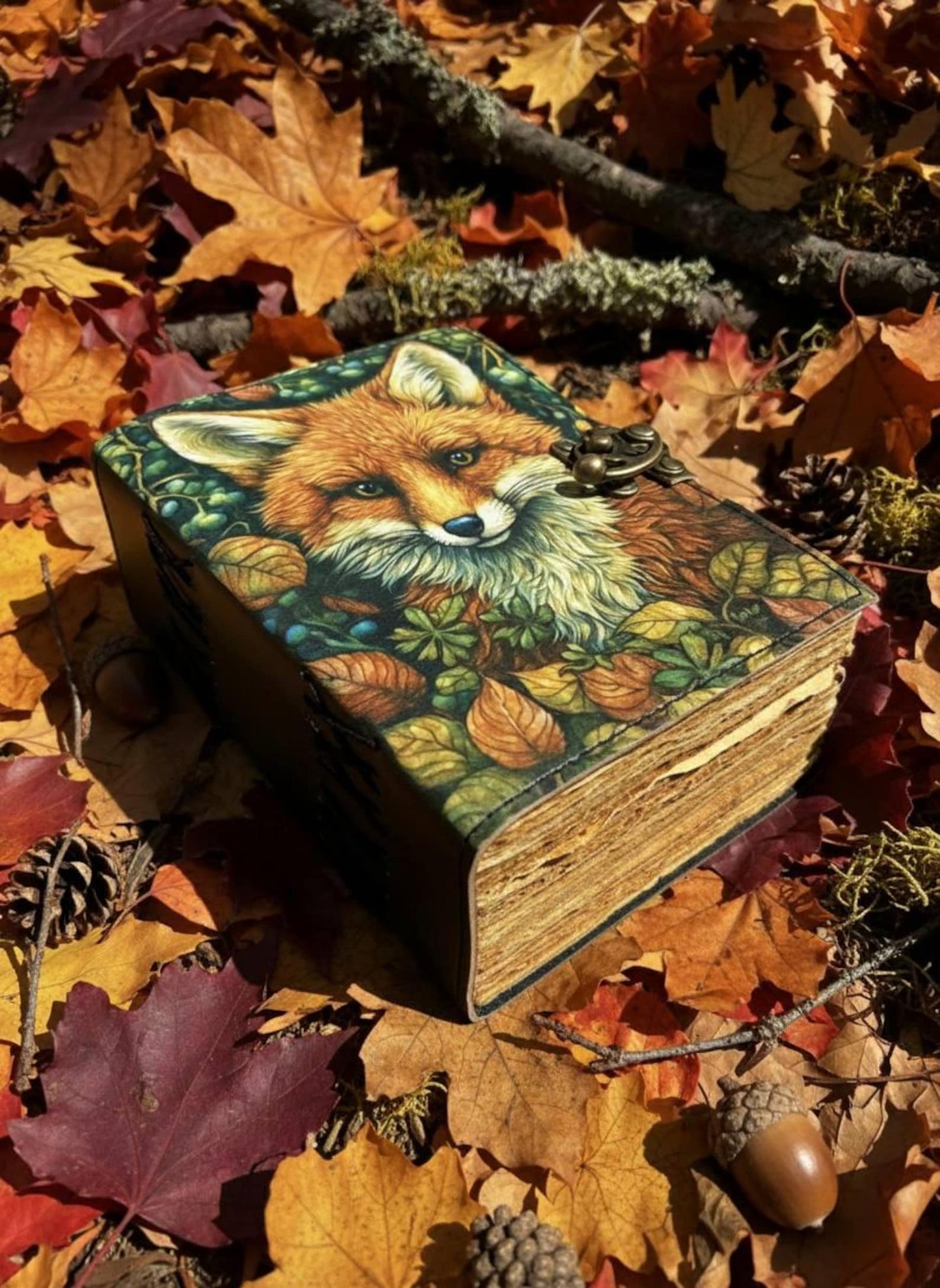 Fox Leather Grimoire Journal