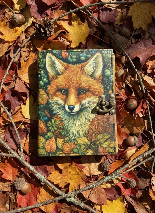 Fox Leather Grimoire Journal