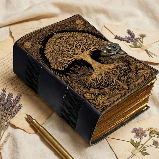 Tree of Life Leather Journal Handmade | Celtic Norse Journal | Vintage Book of Shadows | Sacred Tree Notebook | Pagan Gift