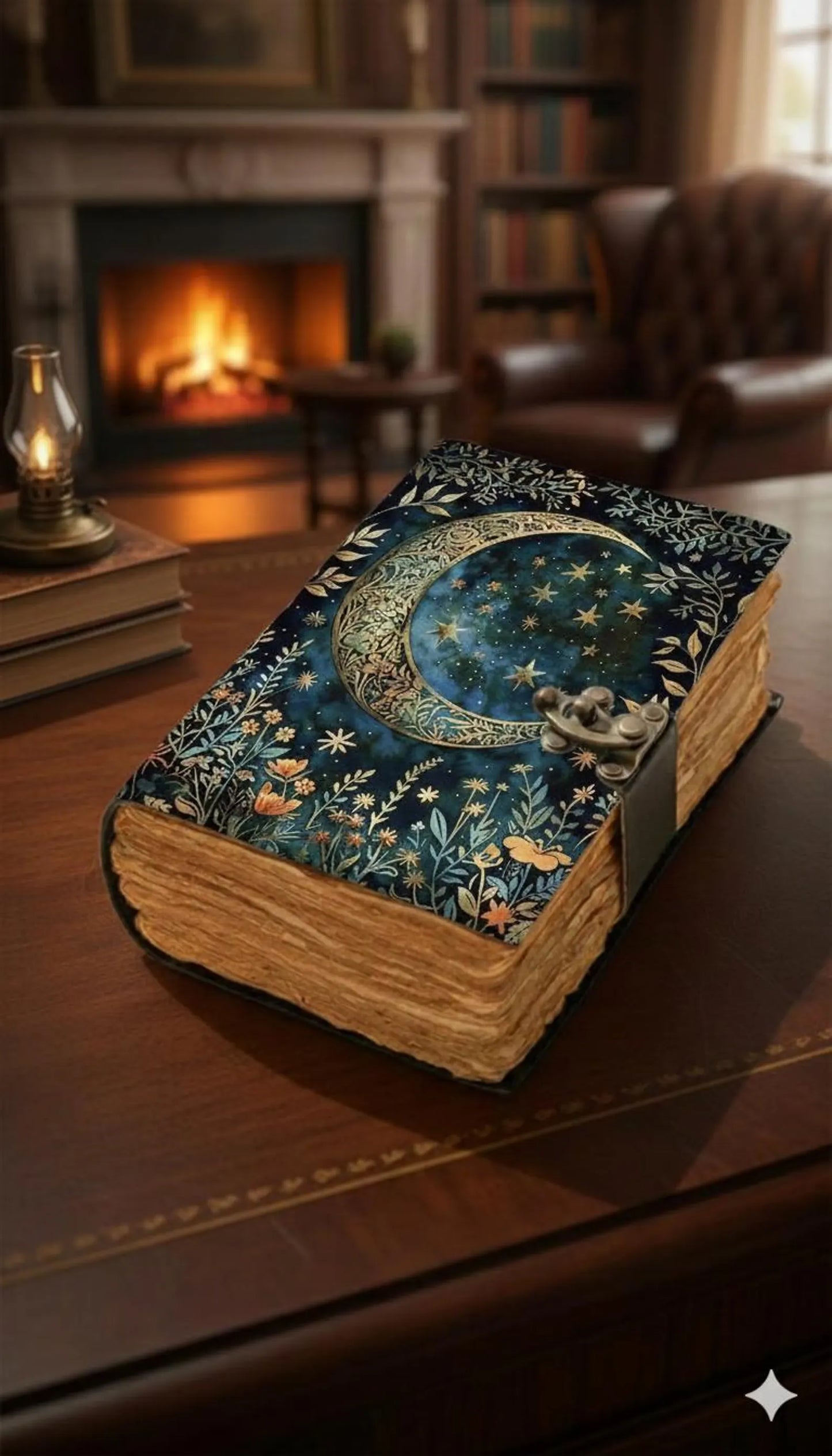 Moon Phase Leather Grimoire – Book of Shadows, Spellbook Journal