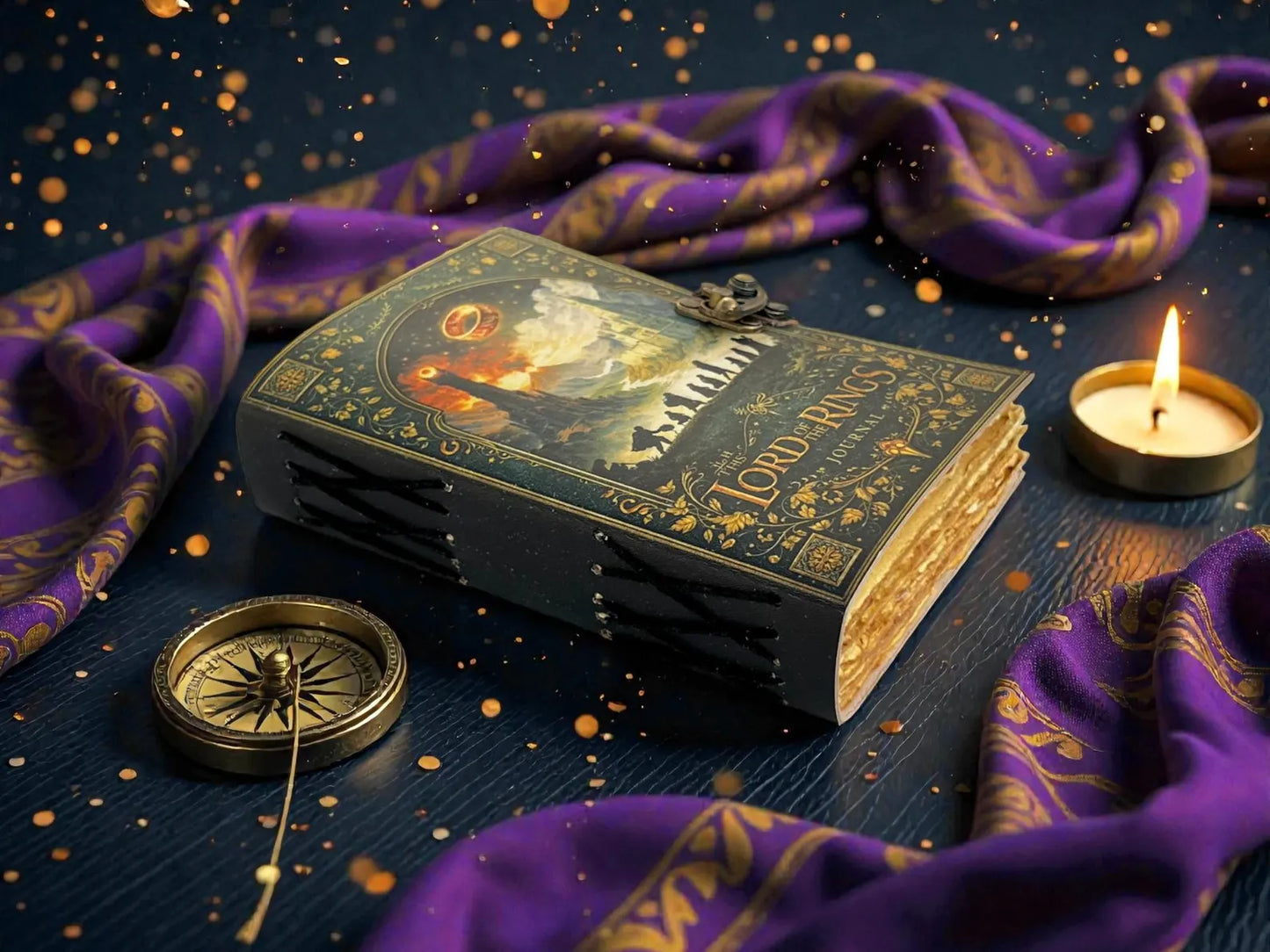 Doors of Durin Leather Notebook: Tolkien Lord of the Rings Handmade Journal