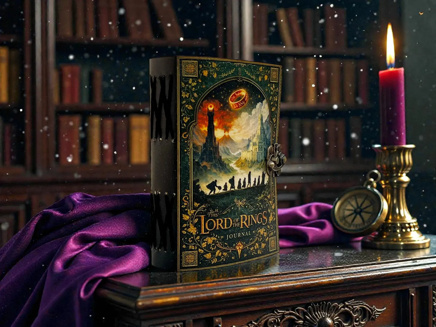 Doors of Durin Leather Notebook: Tolkien Lord of the Rings Handmade Journal