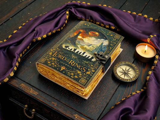 Doors of Durin Leather Notebook: Tolkien Lord of the Rings Handmade Journal