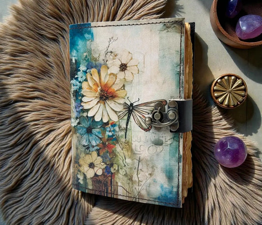 Celestial Tree of Life Leather Journal | Handmade Grimoire Moon Spell Book | Antique lock Closure | Gifts for Him & her