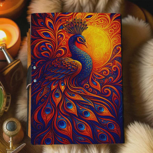 Peacock leather Grimoire journal Leather Notebook Grimoire Journal
