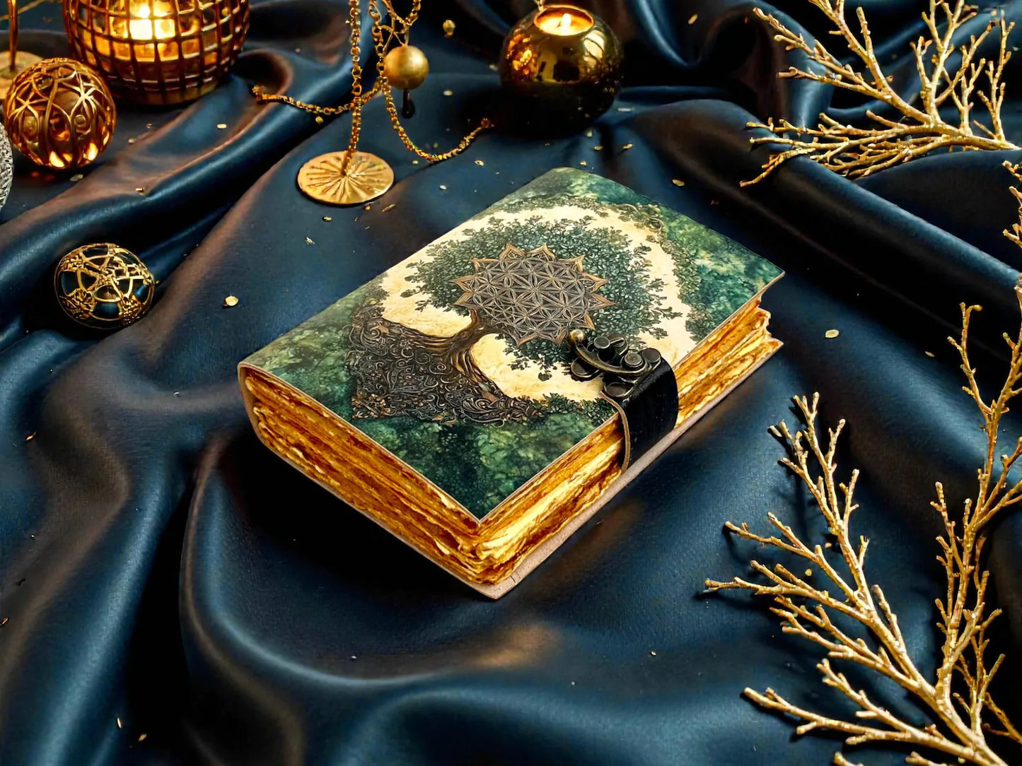 Tree of Life Leather Journal | Grimoire Book of Shadows | Witchcraft Diary | Pagan Wiccan Notebook | Vintage Writing Journal Gift