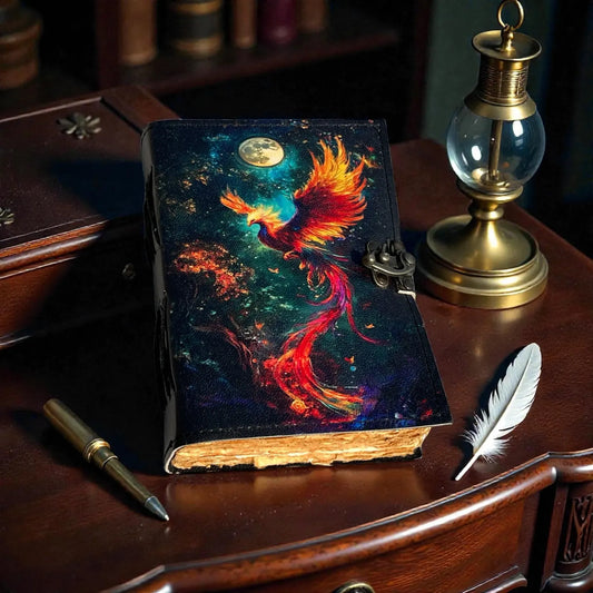 Phoenix Leather Journal | Handmade Spell Book of Shadows, Moon Magic