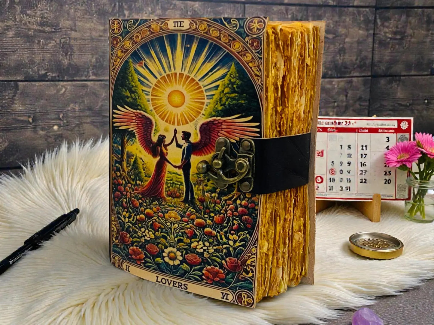 The lovers Leather Grimoire | Valantine present gifts , Handmade Spell Book of Shadows, Vintage Deckle Paper, Valentine Gift