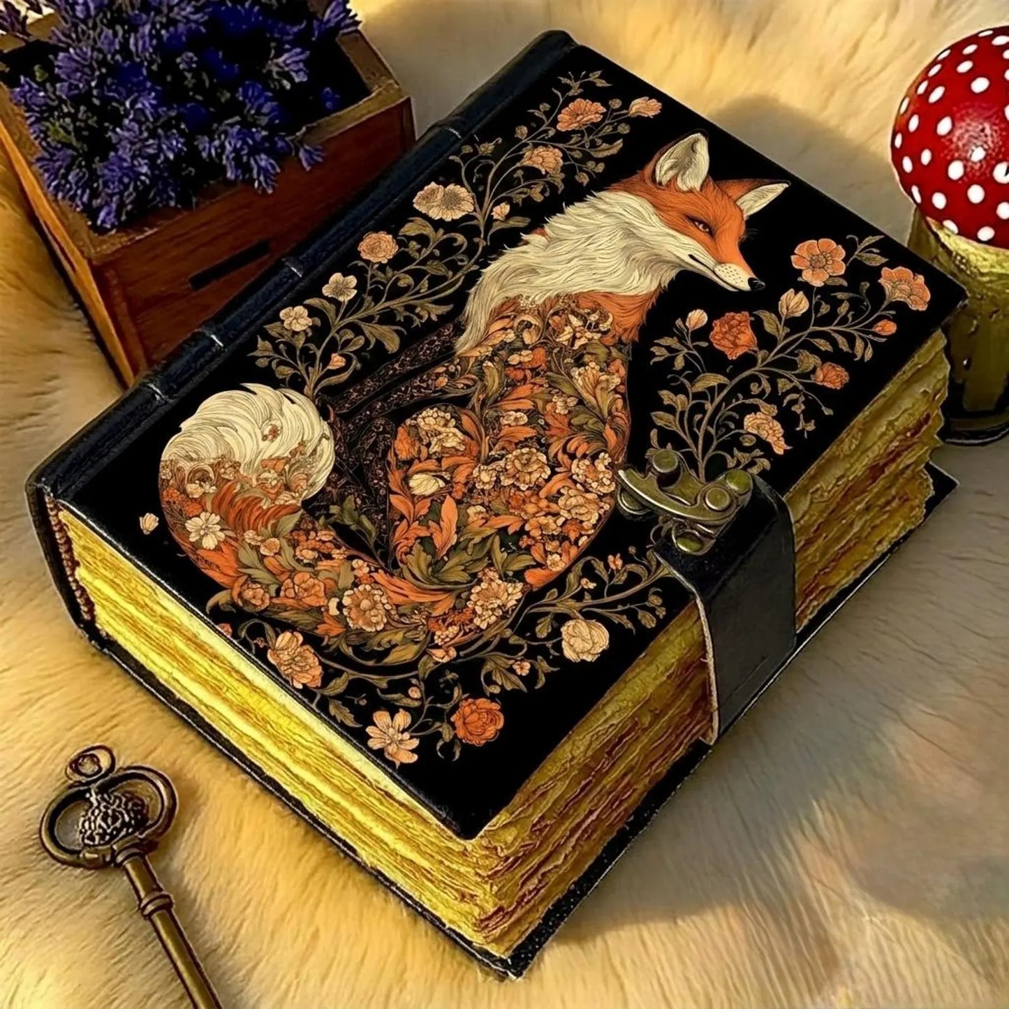 Fox Leather Grimoire Journal