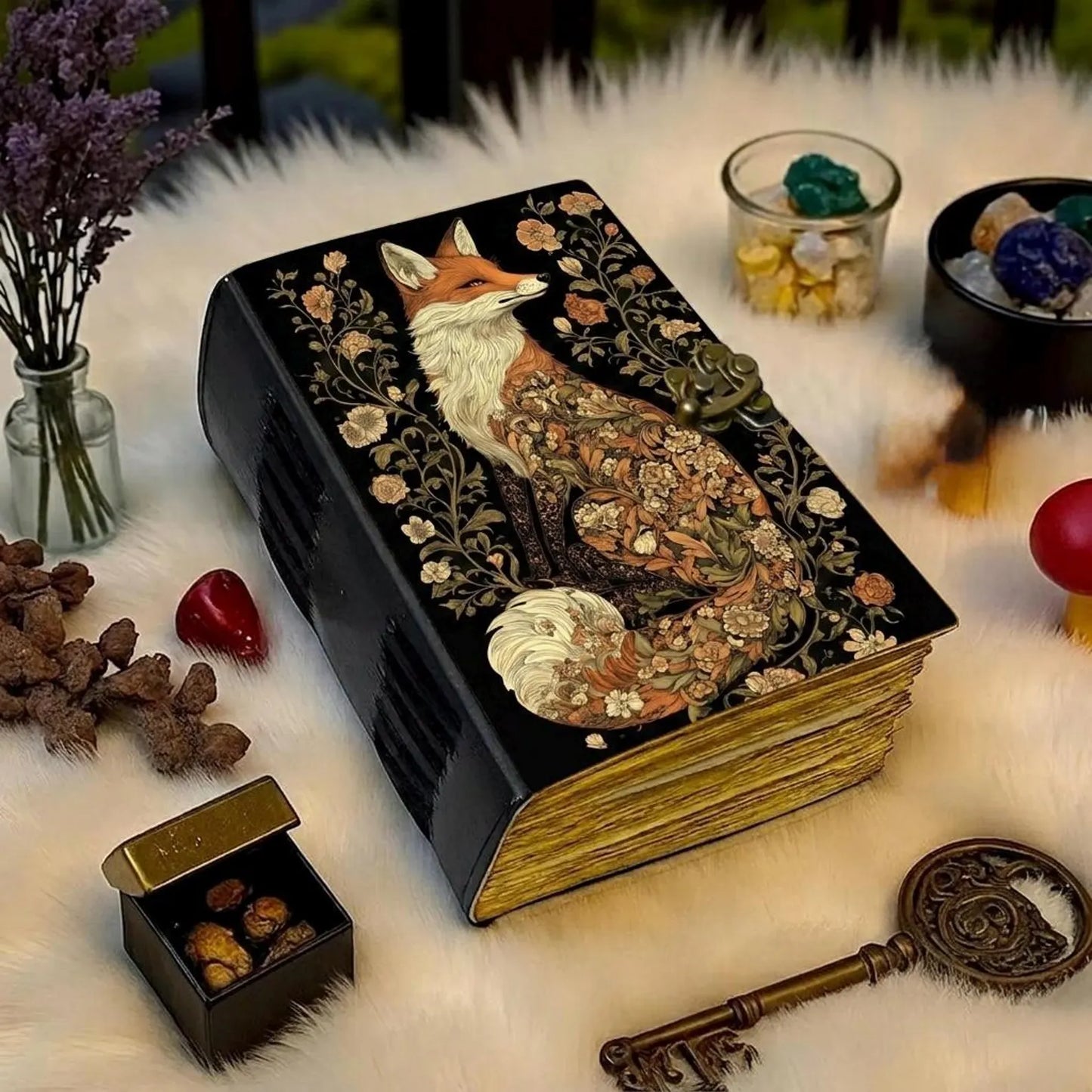 Fox Leather Grimoire Journal